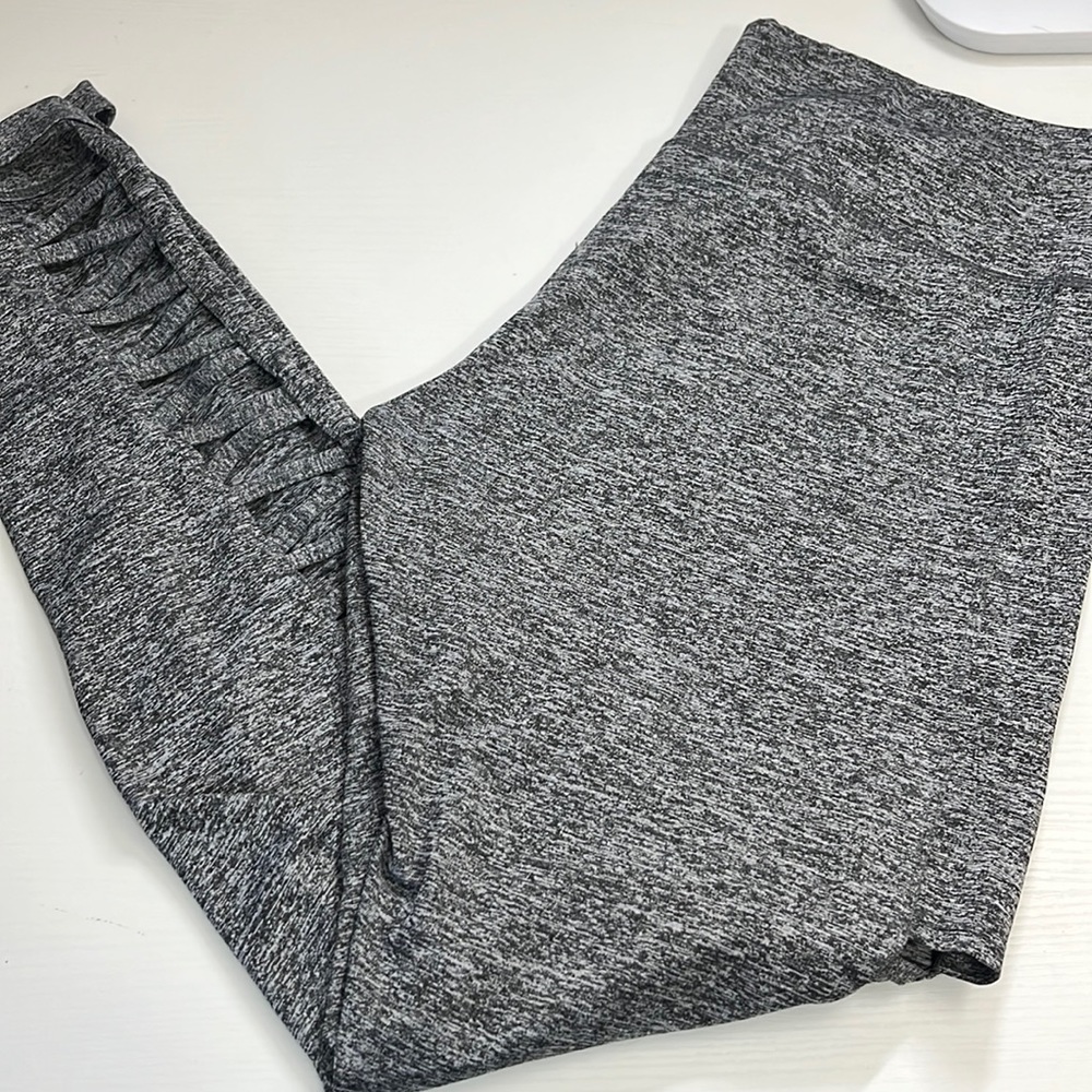 Grey leggings with opening on side